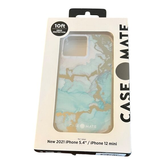 Case Mate Apple 5.4" iPhone 12 Mini Ocean Marble Prints Case NEW - Picture 1 of 4